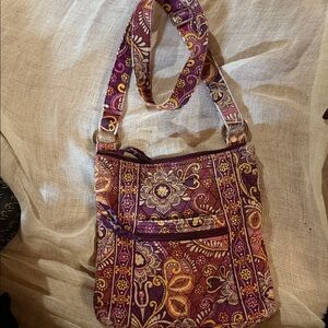 Vera Bradley Purple and Yellow Floral Crossbody Bag